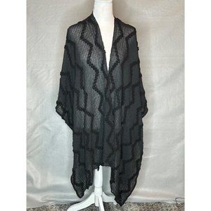 Stylish Zig‎ Zag Fashion Poncho Black One Size Fits Most  FM-AV246
